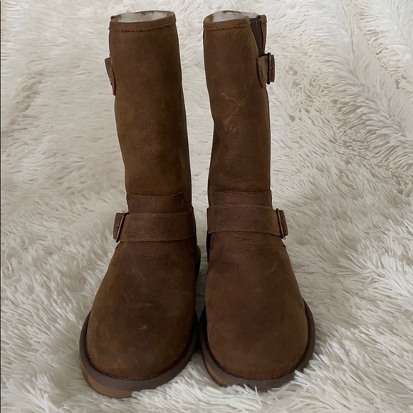Ugg Sutter Brown Suede Leather Boots - Picture 2 of 8